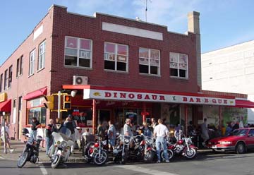Exterior of Dinosaur Bar-B-Que in downtown Syracuse, NY, 2001, photo by Lucy Saunders